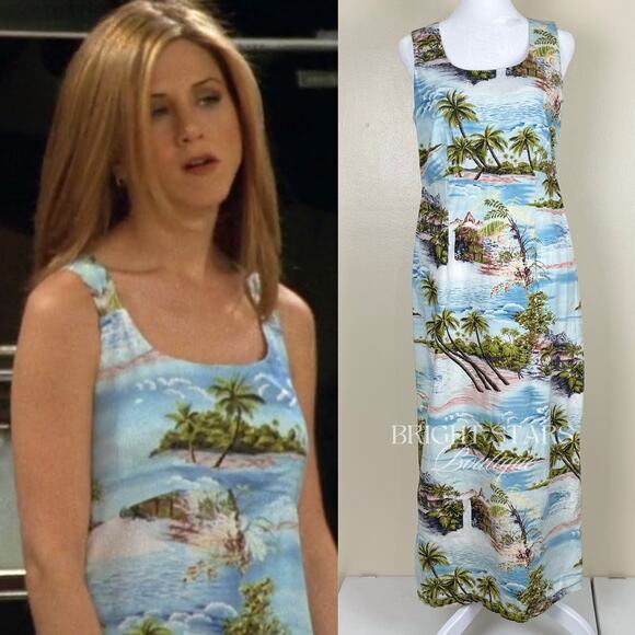 Rare ALT Maxi Dress Similar ASO Rachel Green Friends Beach Hawaiian Print Summer - Picture 1 of 10